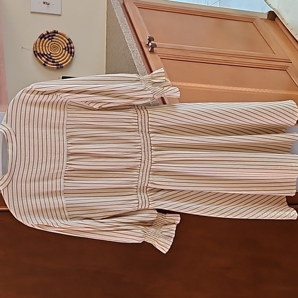 **Clearance** Calvin Klein striped, Tie-Neck Dress - Picture 9 of 9